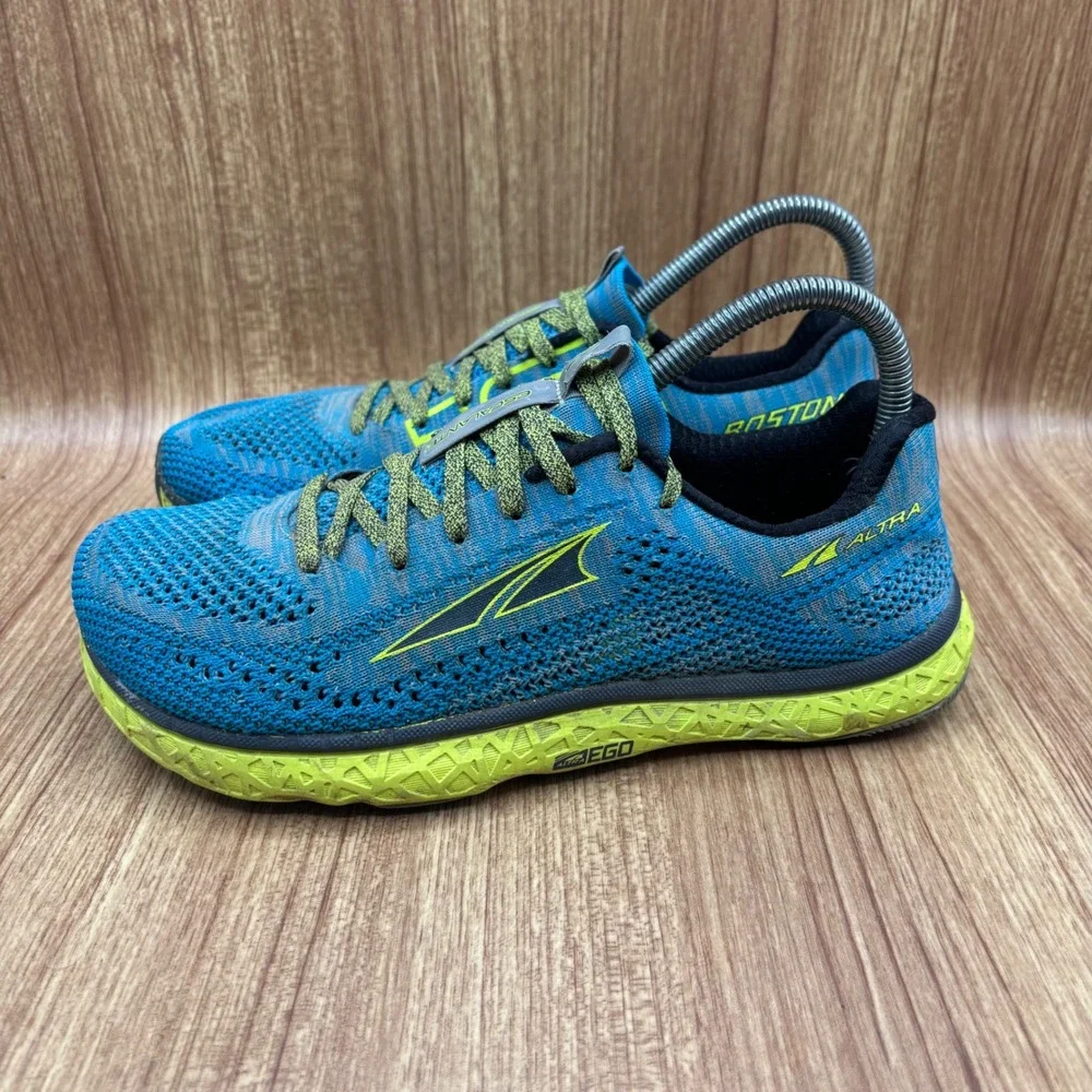 Altra Escalante‎ Boston Running Shoes Women 7.5 Blue Lime Green Good AFW1833B-4